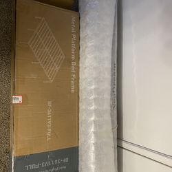 NEW FULL SIZE BED FRAME & FULL SIZE BED