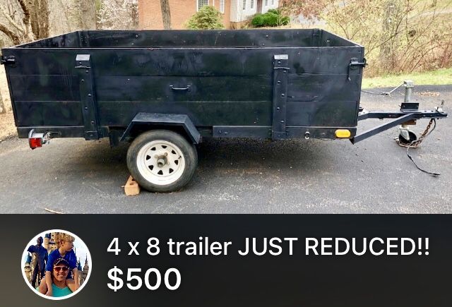 4x8 Trailer with spare tire and Title