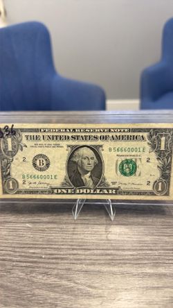 2017 $1 Bill Low Serial Number B(contact info removed)1E Collectible Currency