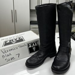 Frye Black Leather Boots Size 7