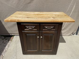 Built Island With Nice Butcher Block Top