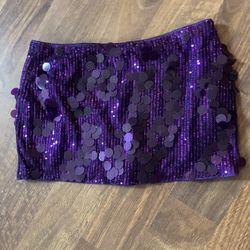 Purple Mini Skirt, Sequins Size Small Brand New!