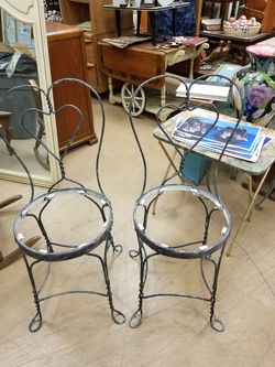 2 faux finished vintage bistro chairs needs seats