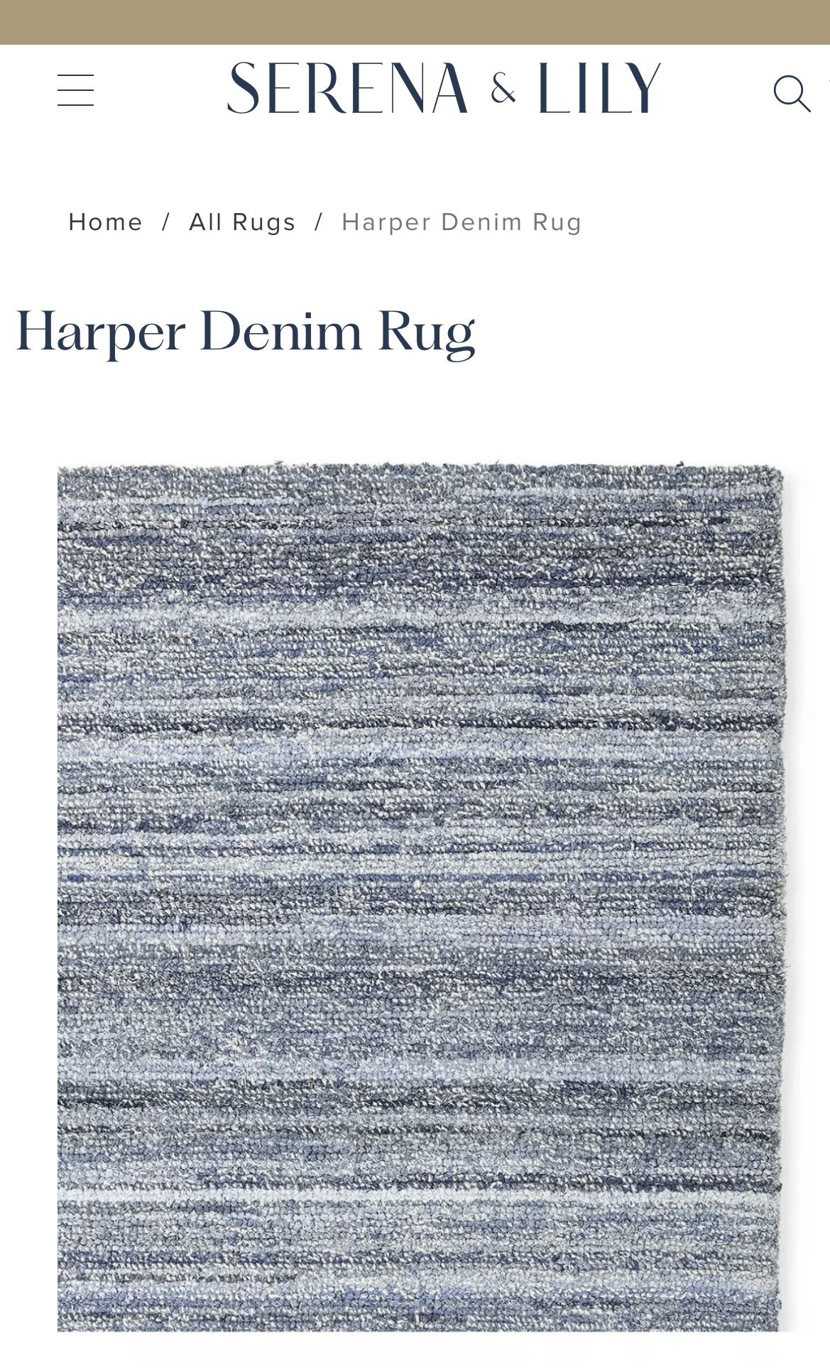 Serena & Lilly 6 X 9 Harper Denim Rug