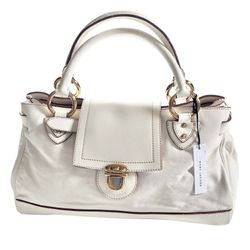 Vintage Marc Jacobs Calfskin Guinevere Satchel White Y2K Shoulder Bag Purse New