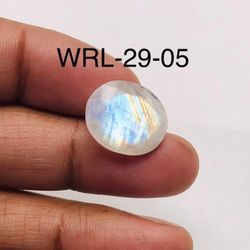 White Rainbow Moonstone Facetted Cut Stone Oval Shape Gemstone-WRL-29-05