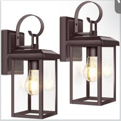 2-Pack Outdoor Wall Light Fixtures, Brown 