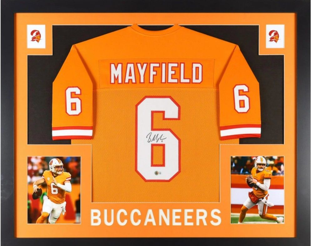 Baker Mayfield Signed Framed Custom Jersey 
