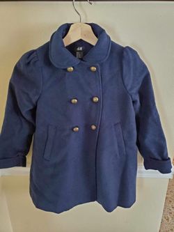 Navy Blue Jacket Size 6-7 Girls Kids  H&M