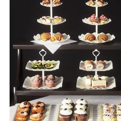 8Pack Cake Stand Set with 2x Two-Tier and 2x Three-Tier Cupcake