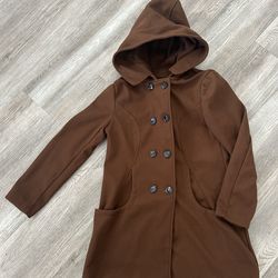 Brown light weight pea coat New without tags