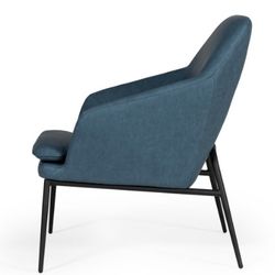 Brand New - Industrial Blue Eco-Leather Accent Chair