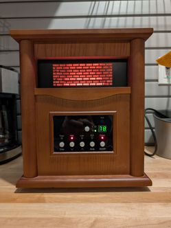 Decorative Cabinet Space Heater - Wood Mantel Style