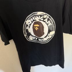 Bape black glow in the dark t shirt size L