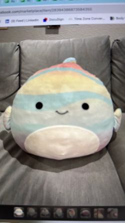 Squishmallows 16" Canda the Rainbow Stripe Fish Plush - Used