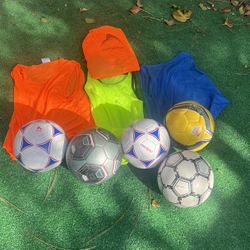 Soccer Balls And Practice Jerseys