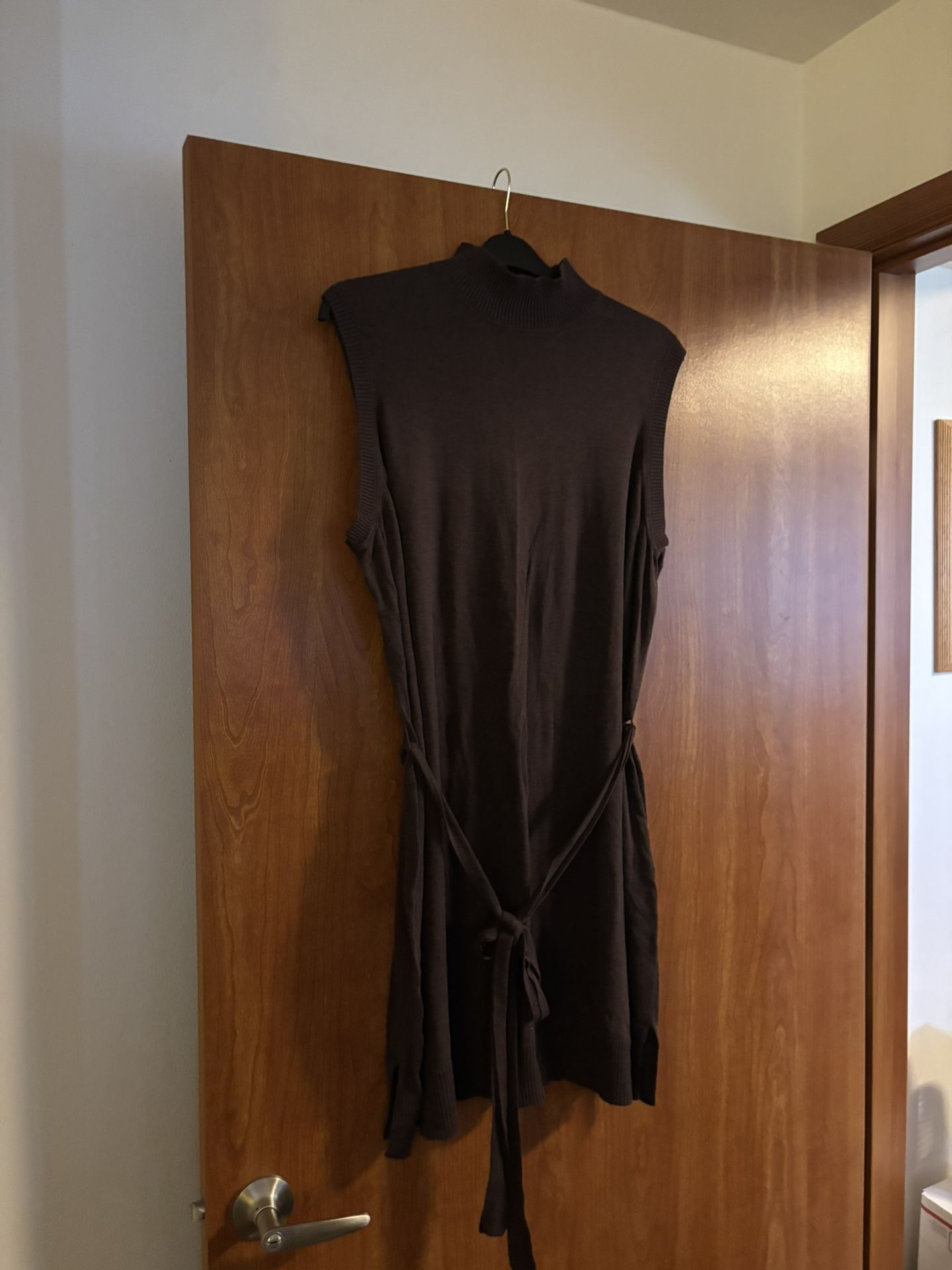 Modern Soul Sleeveless Mock-Turtleneck Tunic Sweater W/Belt 3XL
