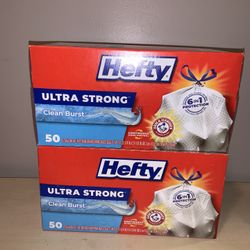 Hefty Trash Bags Set 50ct (2 boxes) 