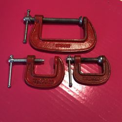 # B, Vintage C Clamp, One: 2 1/2”, Two: 1”,  Lot of 3