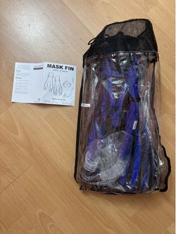 Full Snorkeling Gear Set Blue Black Size L NEW