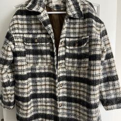 Plaid Winter Coat Size L