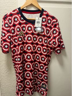 4th of July World Cup USA Adidas MLS x Marvel Captain America Soccer Jersey Mens Medium USMNT HT3237