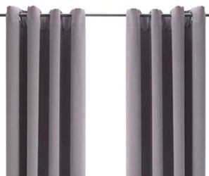 Gray Blackout Curtain Panels with Grommets