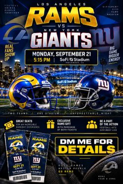 LA Rams vs NY Giants Game Tickets – Sept 21