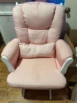 White and Pink Swirl Glider Chair