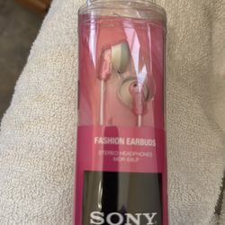 Sony pink fashion earbuds