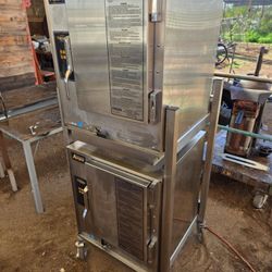 Commercial Double-Stacked Steamer Set 