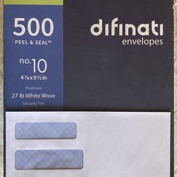 500 Double Window Peel & Seal #10 27lb Security Tint Premiumt Envelopes