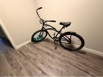 Black Cruiser Bicycle with Ape Hanger Handlebars