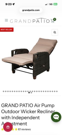 Grand Patio Reclining Rattan Outdoor Air Pump Chair