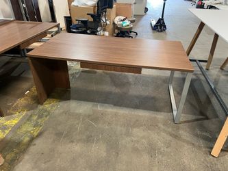 JSI - Modern Executive Office Desk 72x36 Walnut & White Commercial Desk – Like New