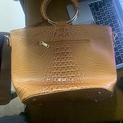 Brahmin Women’s croc embossed leather