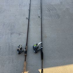 Shimano And Daiwa Spinning Rods With Reels