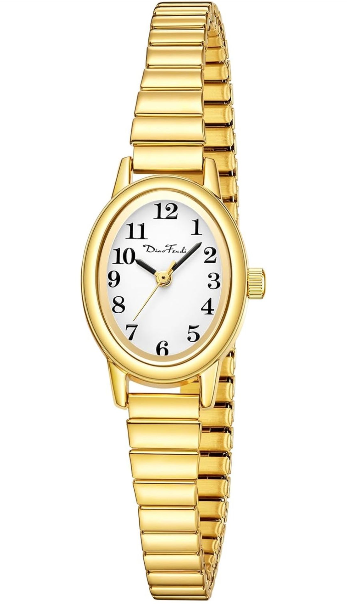 Diaofendi Petite Women's Easy Reader Watch, Analog Women Watch with Stainless Steel Expansion Band, Water Resistant