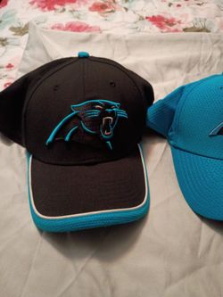 Carolina Panthers fitted hat collection 1 cap size 7 3/4 the other 2 are flex fit size large / xlarge