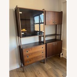 Ello Mid Century Modular Wall Unit Freestanding - a Pair