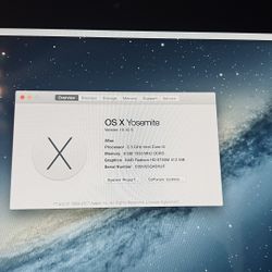 iMac 2012 iOS X Yosemite w/keyboard And Magic Mouse