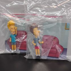 Super Impulse World's Smallest Beavis and Butt-Head Micro Figures, which are poseable action figures measuring approximately 3.75 inches tall. with ba