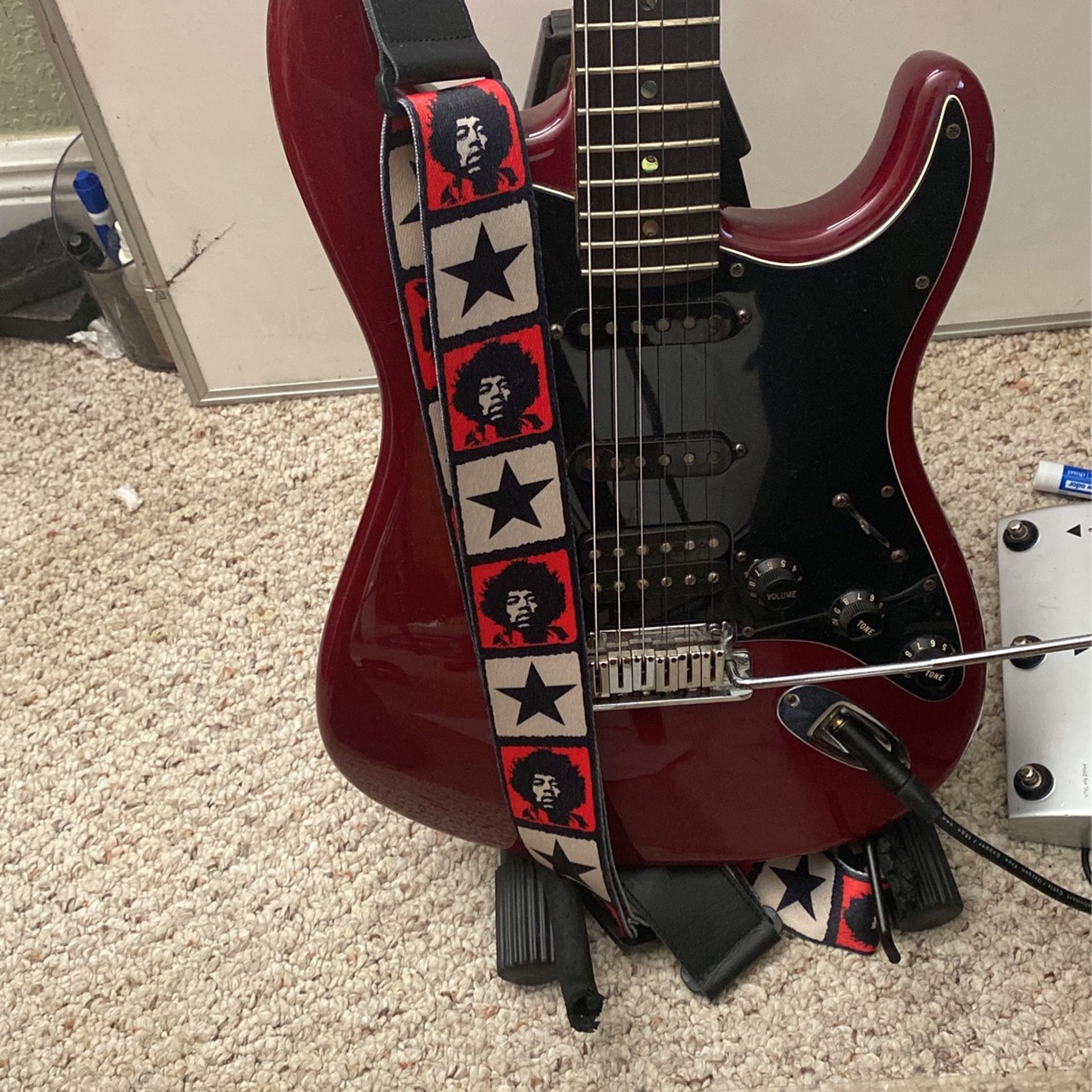 American Strat With A Case And Strap