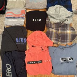 Men’s AE & AERO Bundle (10 pcs) – Hoodies, Tees, Joggers – Size M