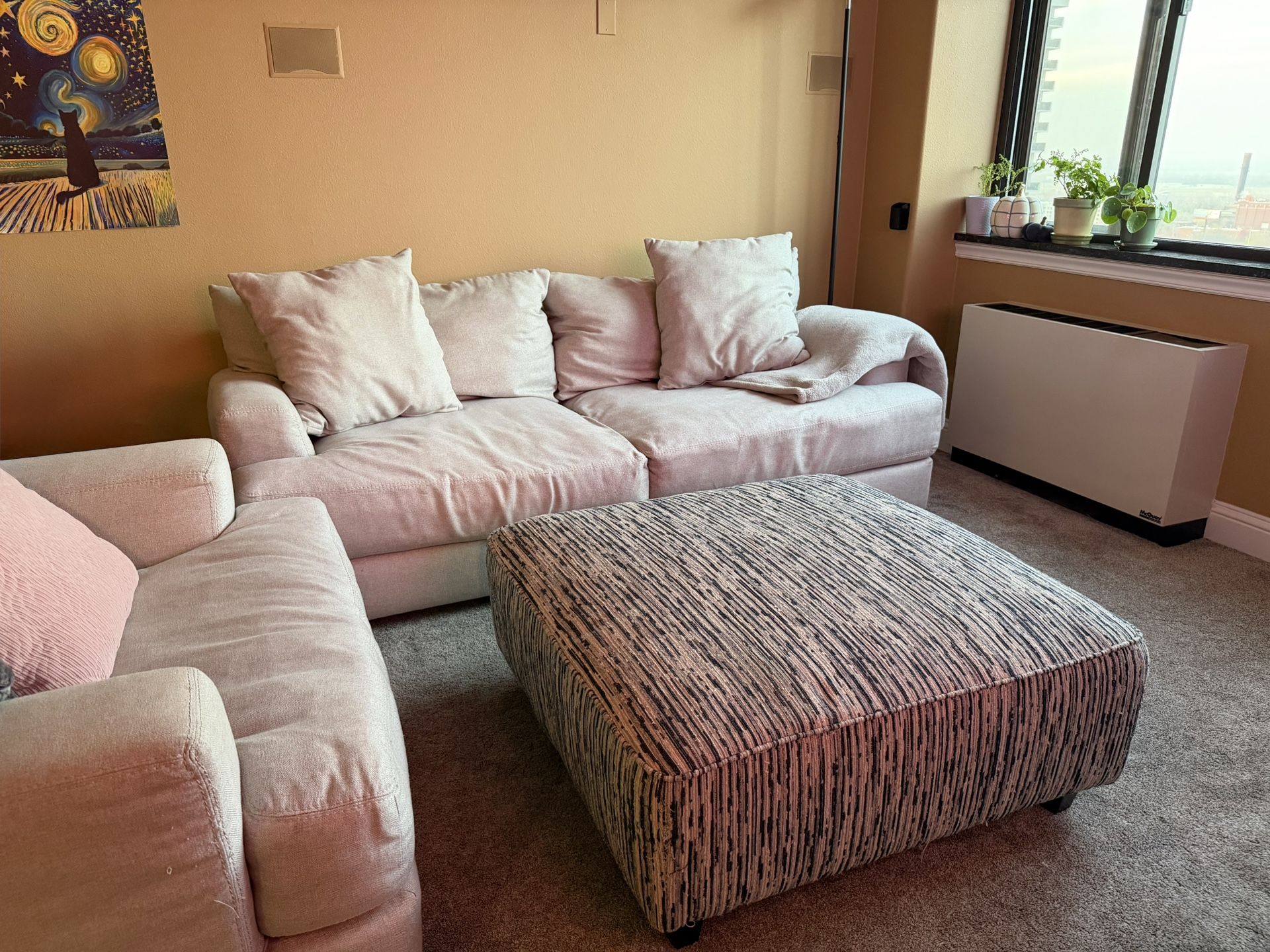 Sofa, Loveseat, & Ottoman Living Room Set - $250 OBO