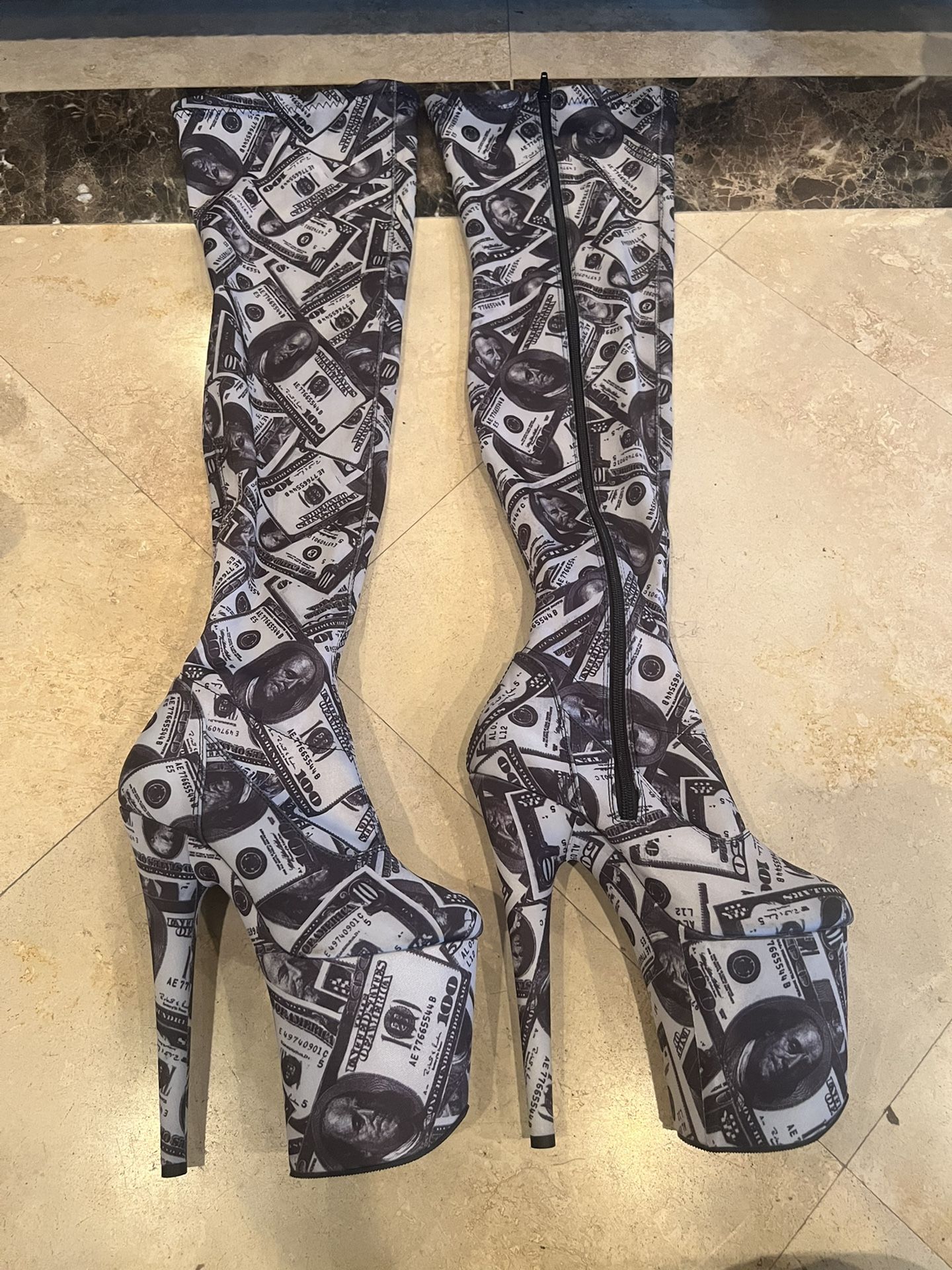 8Inch Money Thigh High Boots Size 7