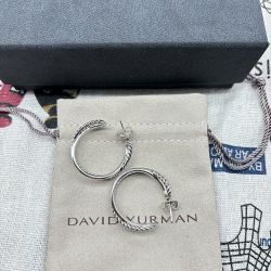 Crossover Hoop Earrings in Sterling Silver 