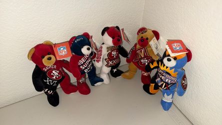 San Francisco 49ers NFL Super Bowl Beanie Bears Set of 5
