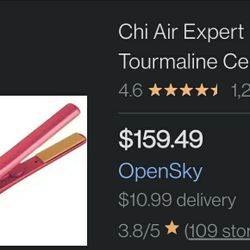 CHI Tourmaline Ceramic Glittery Hot Pink Flat Iron/Hair Straightener 