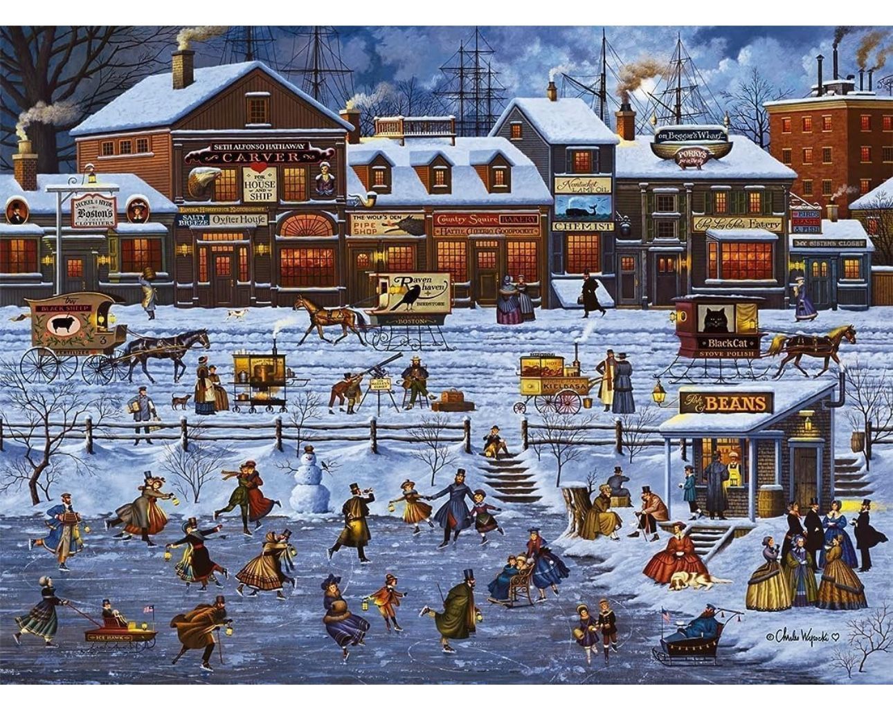 Bostonians and Beans 1000 Piece Jigsaw Puzzle challenging and Stimulating Puzzle Game, Wall Art Unique Gift. 213